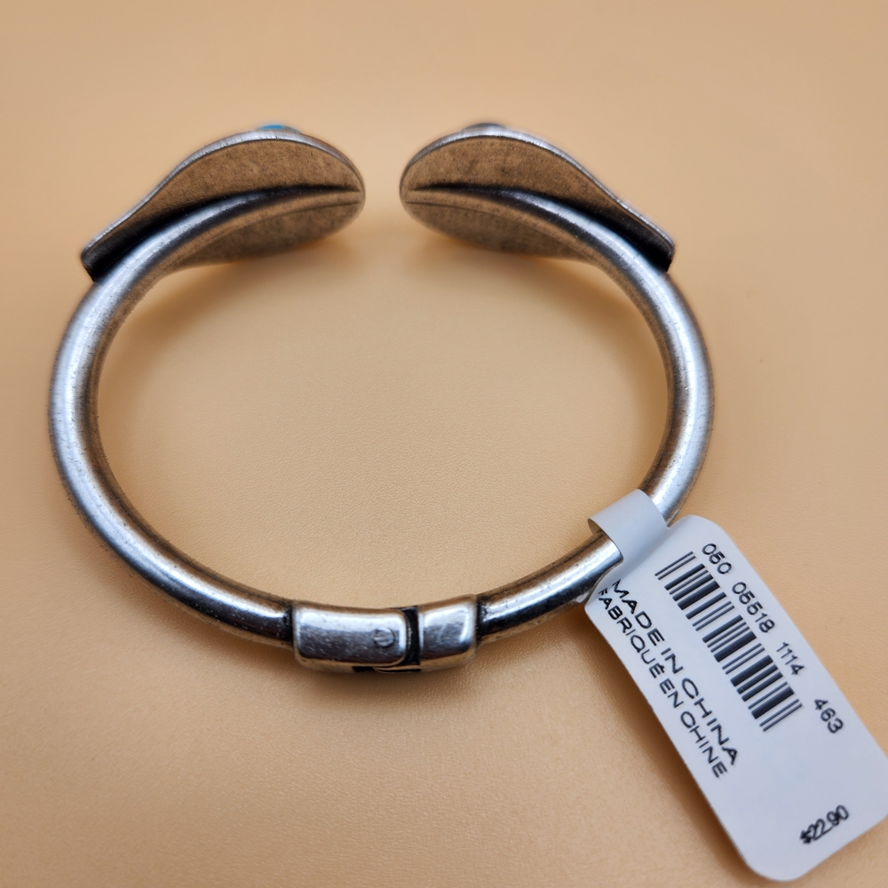 EXPRESS Silver and Blue Open Cuff Bracelet
